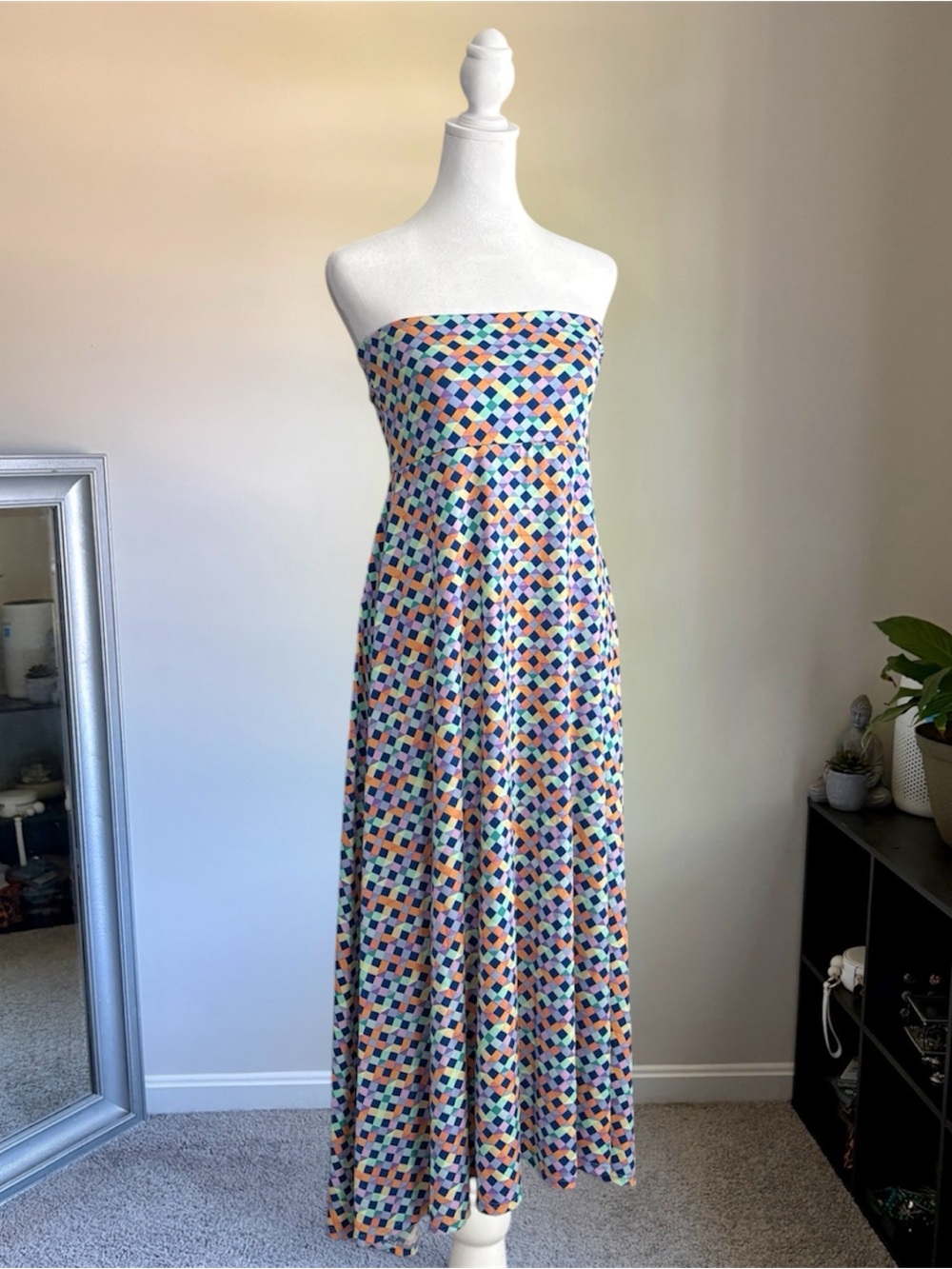 LuLaRoe Multi-Color Diamond Print Maxi Skirt - Picture 3 of 9